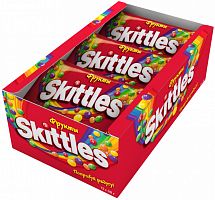 Skittles "Фрукты" драже в сахарной глазури, 12 пачек по 38 г