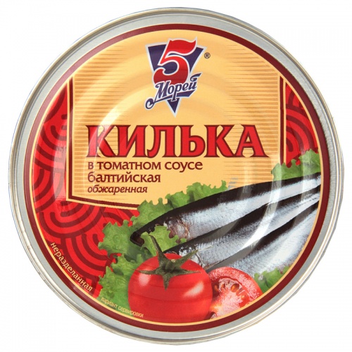 Килька в томатном соусе 5 Морей обжаренная балтийская 240 г