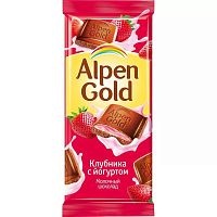 Шоколад Альпен Гольд с клубн.-йогурт..нач. 90 г
