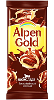 Шоколад Альпен Гольд микс тем. и белого шок. 90 г