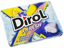 Жевательная резинка Dirol X-Fresh "Свежесть черники и цитруса", без сахара, 12 пачек по 16 г