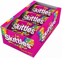 Skittles "2 в 1" драже в сахарной глазури, 12 пачек по 38 г
