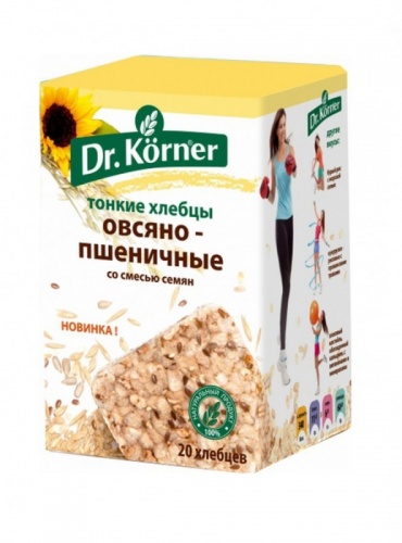 Хлебцы Dr.Korner "Овсяно-пшеничные со смесью семян" 